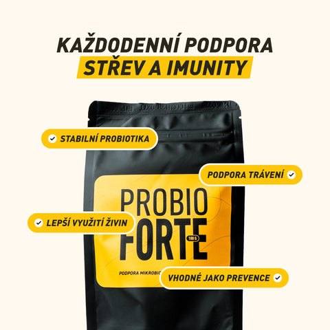 Probio Forte | Každodenní péče s ultra stabilními probiotiky a beta-glukanem pro silnou imunitu a pevný bobek